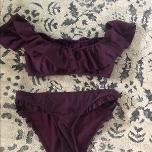 Express off shoulder ruffled two piece